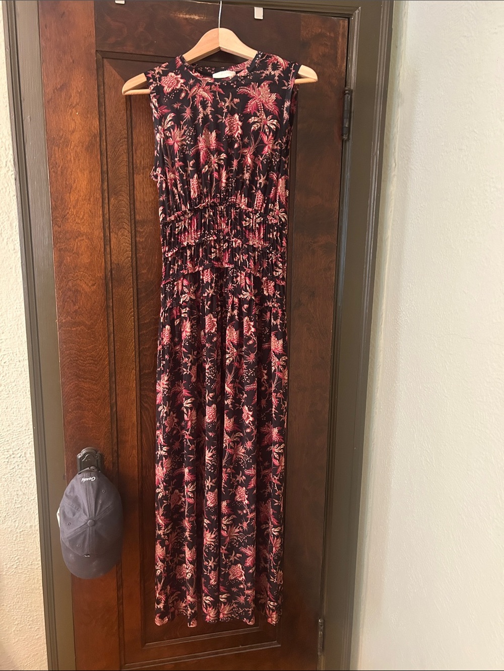 Ulla Johnson Sleeveless Maxi Dress with Pink Floral Print